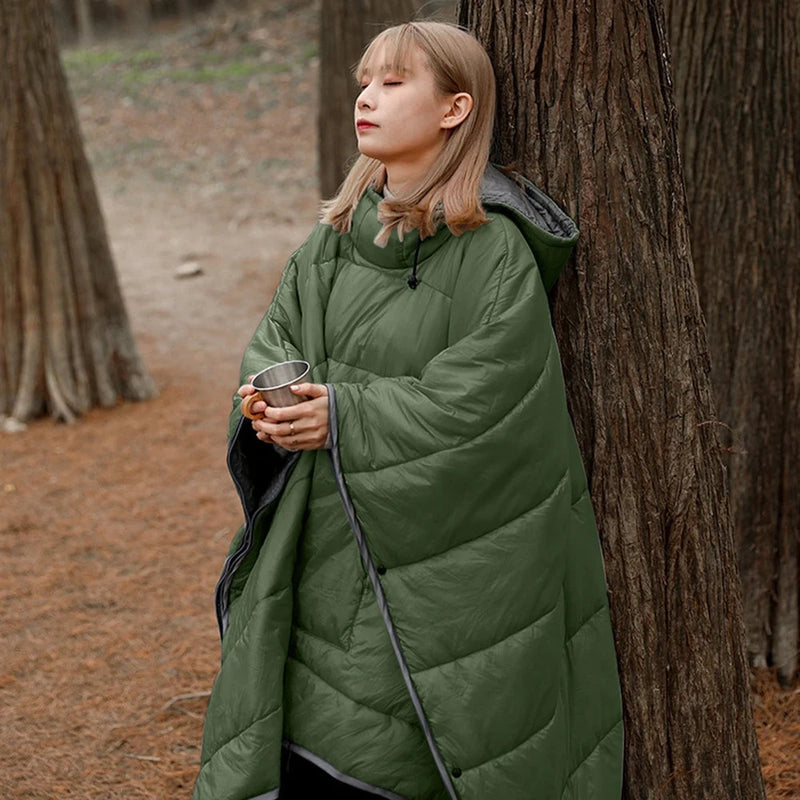 The Long Drive Poncho, Wearable Insulated Poncho